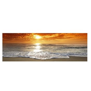 Tableau Vagues et Soleil Couchant